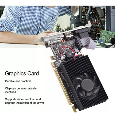Tarjeta Gráfica Ultrarrápida Gt 610 1g 1gb 64bit Ddr3 810/50