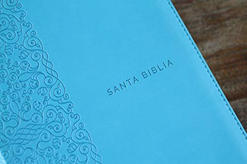 Biblia Reina Valera 1960 Letra Grande. Simil Piel Aguamarina