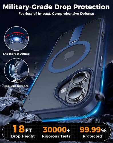 Funda Magnética Mate Con Soporte Para iPhone 12/13/14/15/16