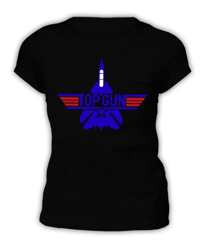 Polera Negra Mujer - Top Gun