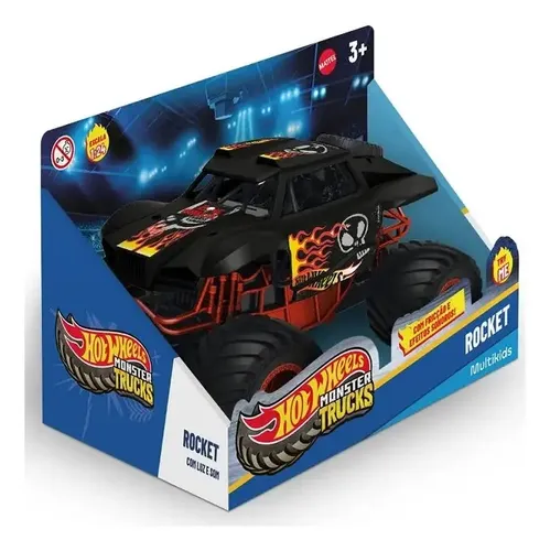 Carro Hot Wheels Monster Truck Rocket Multikids Preto