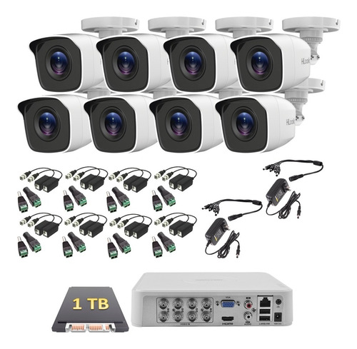 Kit Video Vigilancia 8 Cámaras Hikvision 720p 1 Tb Baluns