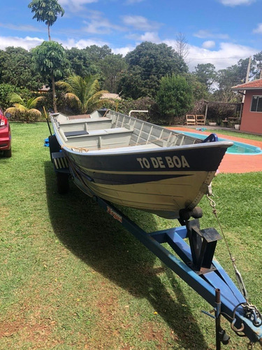 Barco 6 Metros Borda Alta Motor 15hp Yamaha Carreta Argus