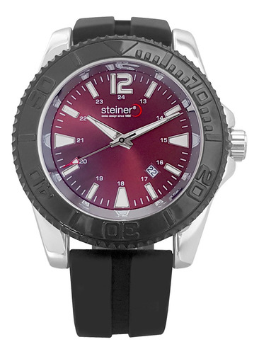 Reloj Steiner Extensible Silicón Con Fechador 3atm Hombre