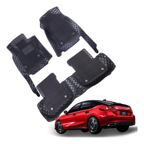 Double Layer Floor Mats For 2022-2024 Honda Civic Hatchback 