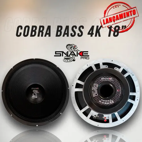 Alto Falante Woofer 18 Polegadas Snake Cobra 4k 2000w 4 Ohms