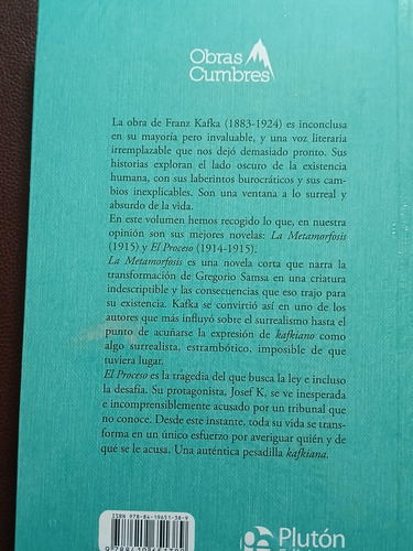 La Metamorfosis. El Proceso. Franz Kafka. 2 Obras En Un Tomo