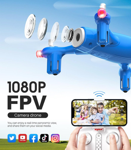 Mini Dron Syma X400 Con Cámara Fpv De 1080p Para Niños, Remo