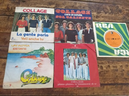 Collage Lote 5 Discos Simples 4 Italianos Con Tapa + 1 Arg