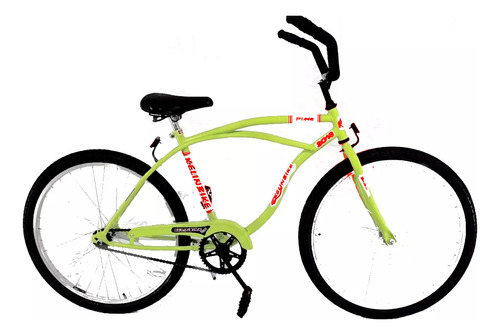 Bicicleta Playera Kelinbike Rodado 26 Contrapedal Cuadro Acero Reforzado Asiento Con Resortes Color Verde Con Pie De Apoyo