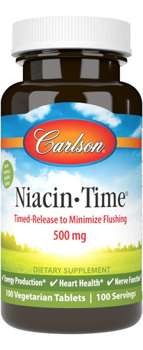 Niacina-time 500 Mg, Apoya El Metabolismo Del Colesterol