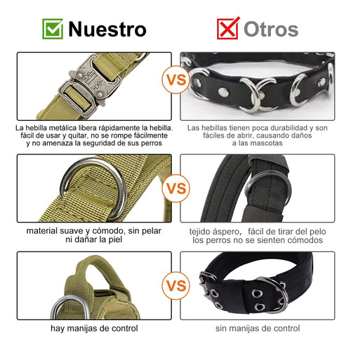Collar De Perro Táctico Collar De Perro Militar Con Correa