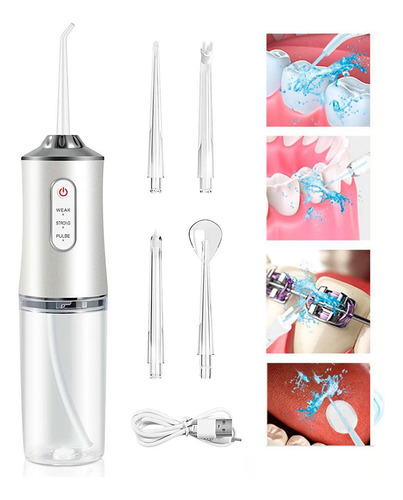 Irrigador Bucal 220ml - Higienização Profunda, 4 Bicos, Usb