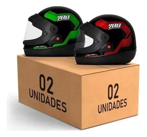 Capacete Sport Moto 788 Sm Protork Vis.cristal 2 Unidades