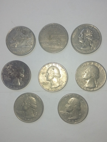 Monedas Antiguas Americanas De 25 Centavos.