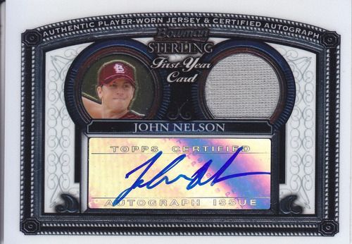 2005 Bowman Sterling Rookie Jersey Autografo John Nelson