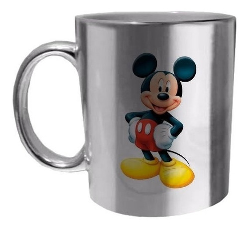 Paquete 2 Tazas Cromadas De Mickey Y Minnie Con Nombre