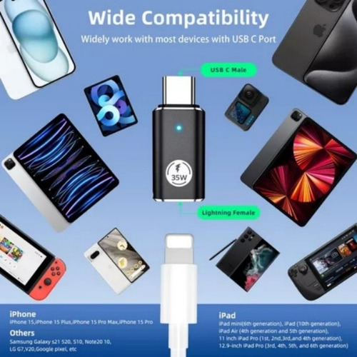 Adaptador Usb Lightning To Tipo-c, 5 Gbps, 2 Piezas