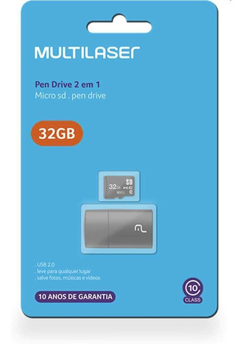 Imagem 4 de 5 de Pen Drive 32gb 2 Em 1 Leitor Usb Cartão De Memória Mc163