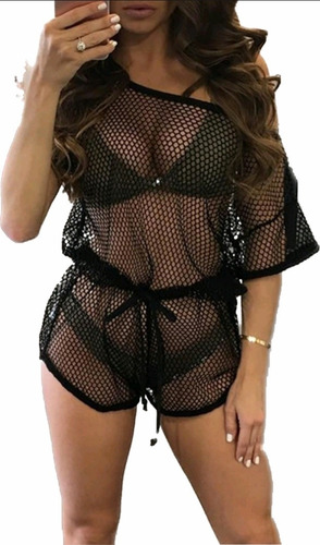 Romper Jumpsuit Calado Ropa De Playa Salida De Playa