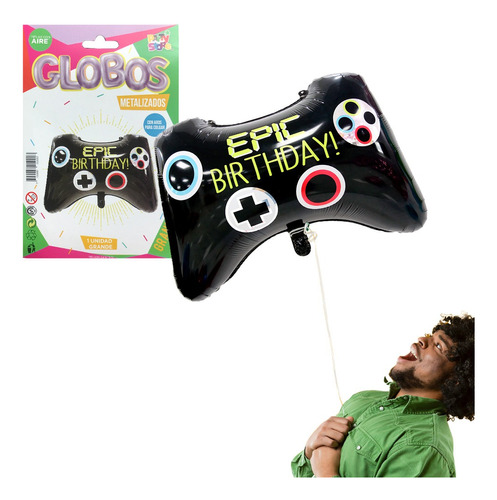 Globos Forma Joystick Control Play Decoracion Cotillon X4