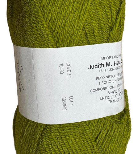 Lana Judith Ovillos X 100 Grs C/u Modelo Softy Lana Fina Verde Musgo 70490