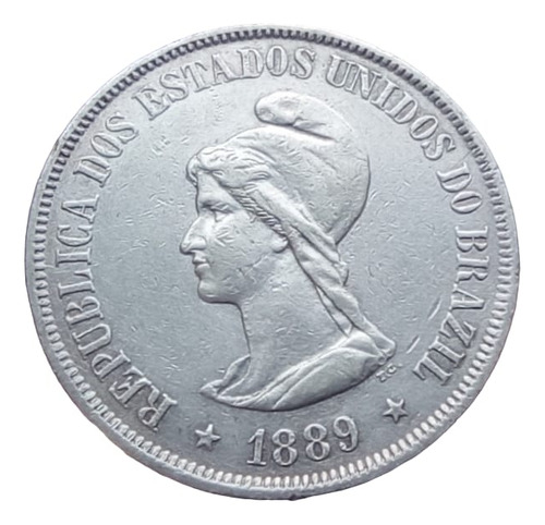 Brasil Plata 500 Reís 1889. Excelente Estado. (Usado)