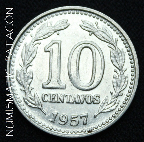 Moneda Argentina De 10 Centavos 1957 - Cj 268 - Impecable