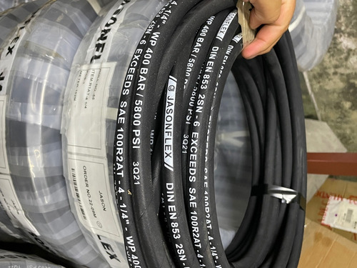 Imagen 5 de 5 de Rollo De Manguera Alta Presión Jasonflex 1/4 5800psi 2 Malla