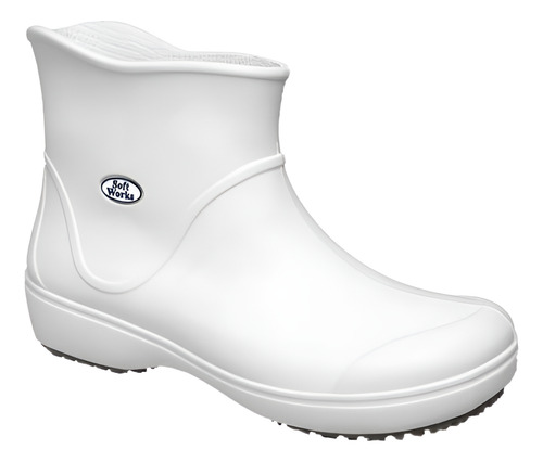 Bota Cano Curto Eva Antiderrapante Bb85 Branco Soft Works