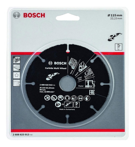 Disco De Corte Amoladora Bosch 115mm Multimateria 2608623012