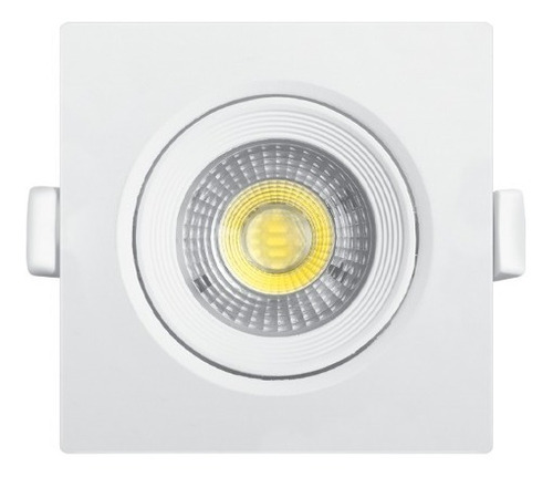 Spot Embutir Led Cob 7w 595lm Cuadrado Extra Chato Pvc