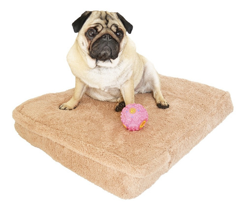 Imagen 1 de 7 de Cama Perro Colchones Para Perro Corderito 50x60 Beige