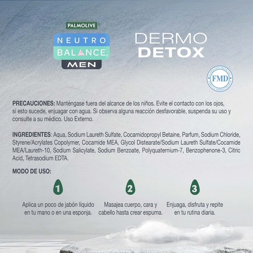 Jabón Líquido Palmolive Dermo Detox Neutro Balance 400ml