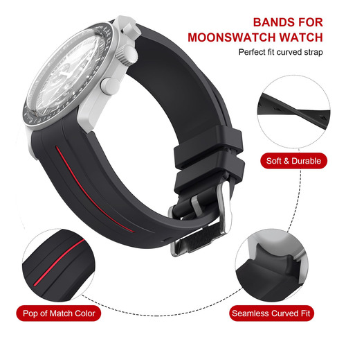 Correa De Reloj Bonace Para Omega X Swatch Moonswatch 20 Mm