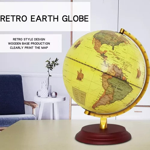 Mesa Giratória Mini World Map Globe, Edição Em Inglês