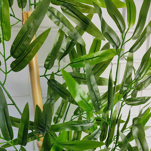 Kit 2 Hastes De Bambu Artificial Galho Natural Toque Real Cor Verde