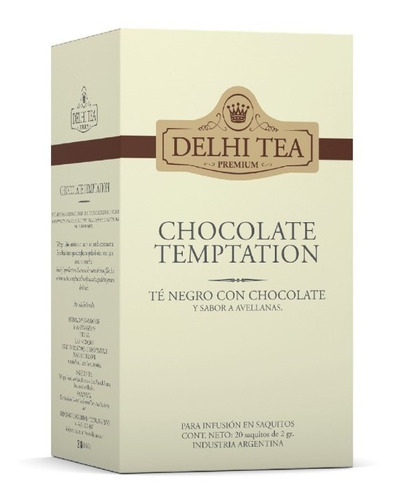 Imagen 1 de 1 de Te Premium Delhi Tea X 20 Saq. - Chocolate Temptation