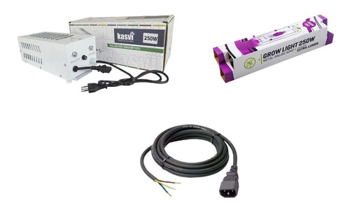 Balastro Magnetico Plug&play 250w + Ampolleta Hm + Cable Iec