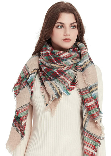Otono Invierno Bufanda Mujer Clasico Tartan Tassel...