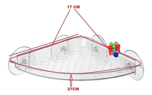 Set X 3 Estante Esquinero Plástico Ventosas Organizador Baño