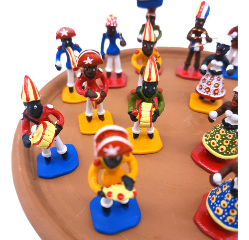 Estátua Bloco Maracatu Miniatura Escultura Cerâmica Caruaru