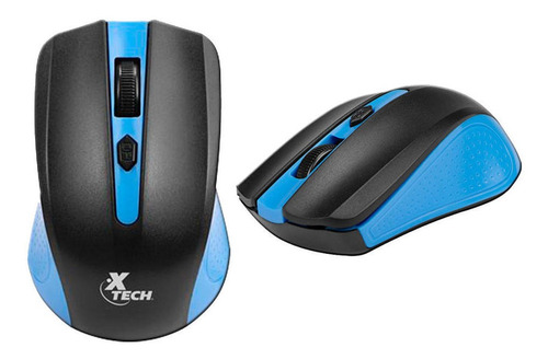 Mouse Inalámbrico Xtech Galos Rf 1600 Dpi Negro Con Azul