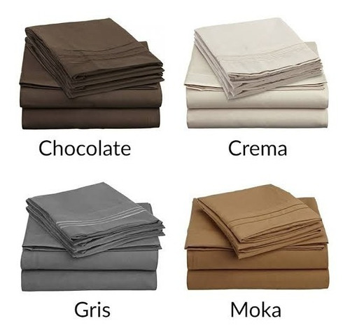 Sabana Clara Clark Premier 1800 Hilos 4pc Todas Las Medidas Color Crema Diseño De La Tela Liso