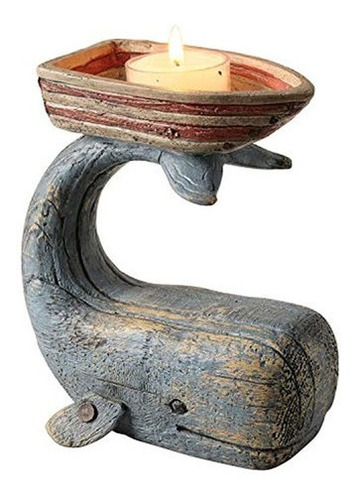 Candelabro Art Y Artifact Whale Y Barco Para Vela Ligera De 