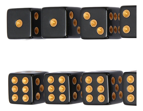 Juego De Mesa De Dados, 20 Unidades, Plástico Negro De 6 Car