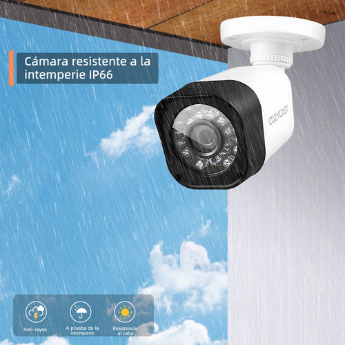 Kit 4 Cámaras De Seguridad COZYCAST K4w 5mp Color Blanco Con Resolución De 4ch 5mp Visión Nocturna Incluida Exterior Videovigilancia 1T