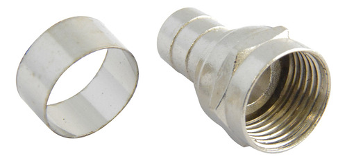 Conector Para Cable Coaxial Rg6 Tipo Campana, 4 Piezas