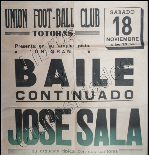 Imagen 2 de 3 de Afiche Antiguo De Tango De José Sala Y Su Orquesta. 21018