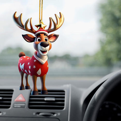Colgante Navideño Pequeño De Wapiti Para Coche, Mochila, Col